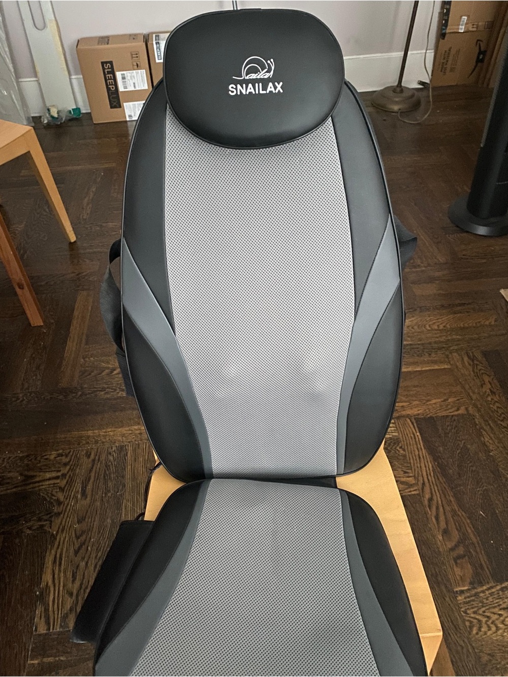 Snailax Gray & Black Seat Massage Cushion - Heated Back Support